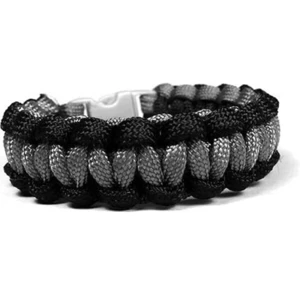 Cordell Paracord náramok Solomon Čierna-Sivá s reflexnými nitkami XL (20 - 21 cm)