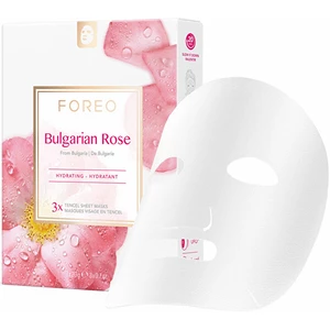 FOREO Farm to Face Sheet Mask Bulgarian Rose hydratačná plátienková maska 3x20 ml