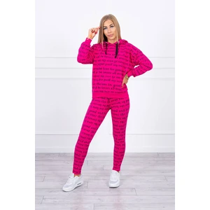 Set with print fuchsia