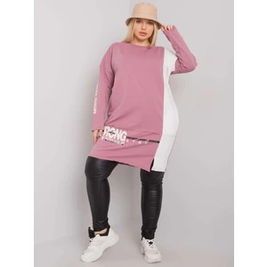 Dusty pink tunic plus size with long sleeves