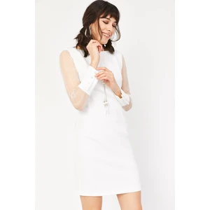 Lafaba Women's White Lace Mini Pencil Dress