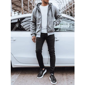 Men's Light Grey Insulated Zippered Sweatshirt Dstreet