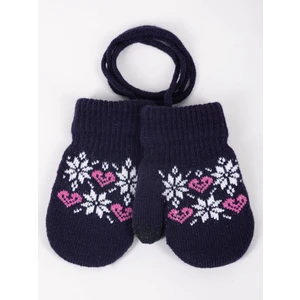 Yoclub Kids's Girls' 1-Finger Mittens Touchscreen Gloves RED-0020G-AA1C-001 Navy Blue