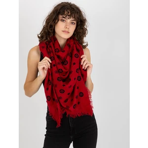 Women's scarf with print - red