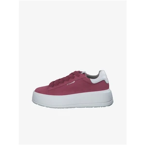 Dark pink women's suede platform sneakers Tamaris - Ladies