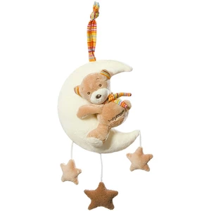 BABY FEHN Music Box Rainbow Teddy on the Moon kontrastní závěsná hračka s melodií 1 ks