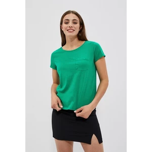 Bavlněné tričko s kapsou Moodo - zelené