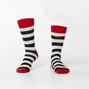 Creamy black striped men's socks