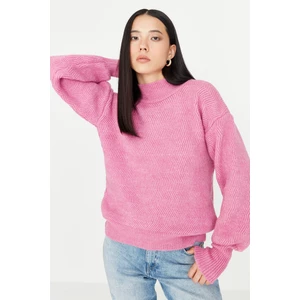 Trendyol Pink Soft Textured Basic Knitwear Sweater