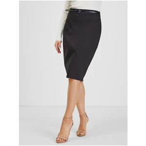 Orsay Black Ladies Skirt with Belt - Ladies