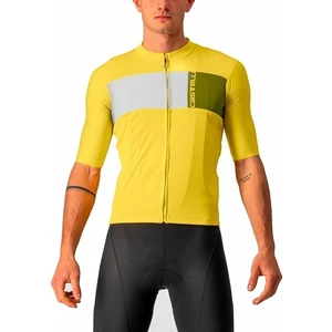 Castelli Prologo 7 Jersey Passion Fruit/Ivory-Avocado Green 2XL