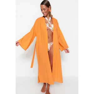 Trendyol Maxi Woven Kimono & Caftan with Orange Belt