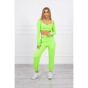 Set with a top blouse green neon