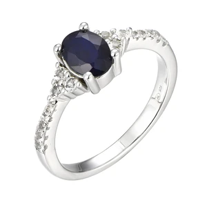 Brilio Silver Nádherný strieborný prsteň so zafírom Precious Stone SRC0203S 52 mm