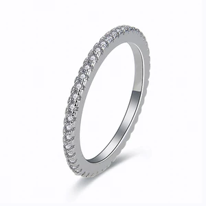 MOISS Minimalistický stříbrný prsten se zirkony R00020 46 mm