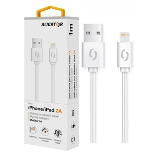 Datový kabel ALIGATOR 2A iPhone lightning 1m, white