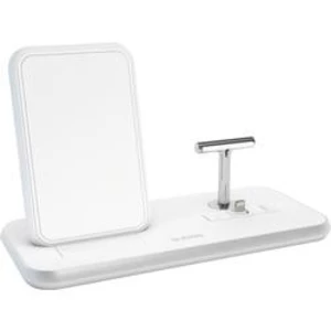 ZENS Stand+Dock Aluminium Wireless Charger - White