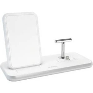 ZENS Stand+Dock Aluminium Wireless Charger - White