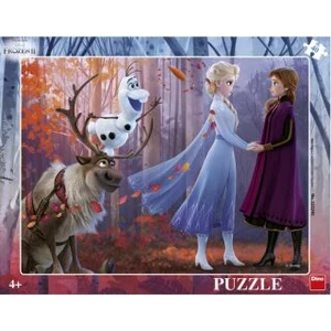 DINO Puzzle deskové 32x24cm Frozen 2 (Ledové Království) v rámečku 40 dílků