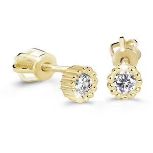 Cutie Diamonds Minimalistické náušnice kôstky zo žltého zlata s briliantmi DZ60236-30-00-X-1