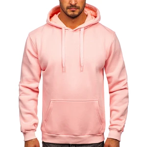 Světle růžová pánská mikina s kapucí anorak Bolf B1004