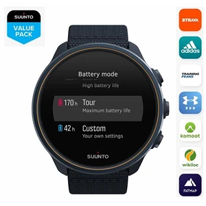 GPS hodinky Suunto 9 Baro - Granite Blue Titanium (SS050565000... GPS hodinky barevný 320 x 300,  akcelerometer, barometr, gyroskop, kompas, krokoměr,