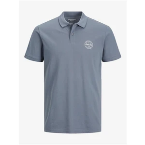 Grey blue mens polo shirt Jack & Jones Shark - Men