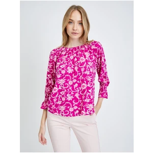 Dark Pink Flowered Blouse ORSAY - Women