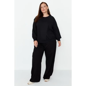 Trendyol Curve Black Wide Cut Thin Knitted Sweatpants