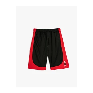 Koton Oversized Sports Shorts Basketball Printed A drawstring waist with pocket.