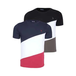 DUAL SET T8590 DEWBERRY MENS T-SHIRT-BLACK-NAVY BLUE