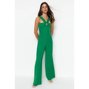 Trendyol Emerald Green Collar Detailed Jumpsuit