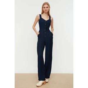 Trendyol Navy Blue Buttoned Jumpsuit