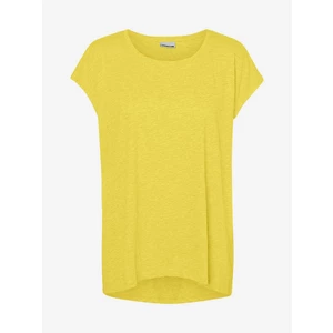 Yellow Elongated Basic T-Shirt Noisy May Mathilde - Women