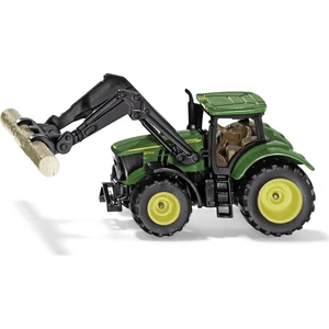 SIKU Blister - traktor John Deere s uchopovačem klád