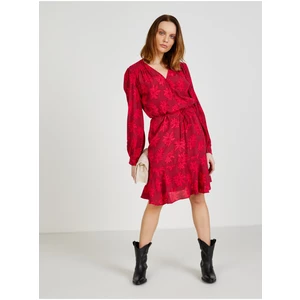 Červené dámské vzorované zavinovací šaty Tommy Hilfiger - Dámské