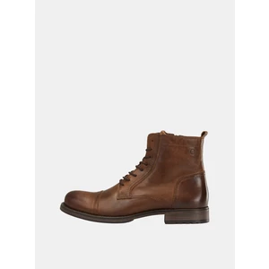 Brown Men's Leather Ankle Boots Jack & Jones Russel
