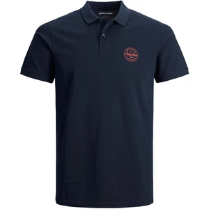 Jack&Jones Pánské polo triko JJESHARK Slim Fit 12205025 Navy Blazer Chili XXL