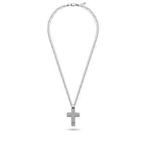 Police Dvojitý ocelový náhrdelník s křížkem Hinged PEAGN2211601