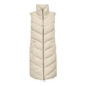 Jacqueline de Yong Dámská vesta JDYFINNO 15237894 Moonbeam LIGHT GOLD ZIP M