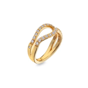 Hot Diamonds Luxusní pozlacený prsten s diamantem a topazy Jac Jossa Soul DR223 51 mm