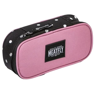 Meatfly Peračník Pencil Case Dusty Rose / Black Dots