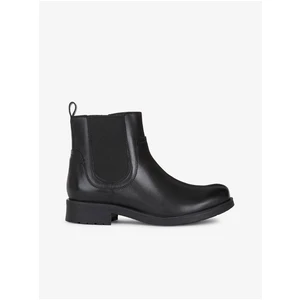 Black Women Ankle Leather Geox Shoes - Women