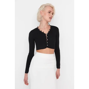 Trendyol Black Button Detailed Knitwear Blouse