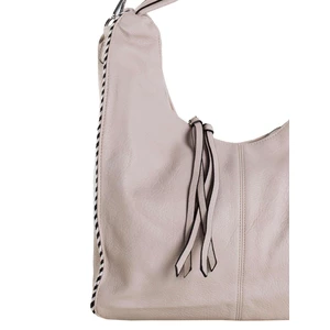 Light beige eco-leather shoulder bag