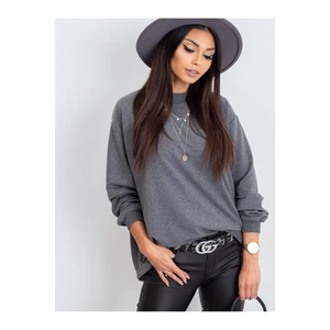 Basic dark gray cotton sweatshirt