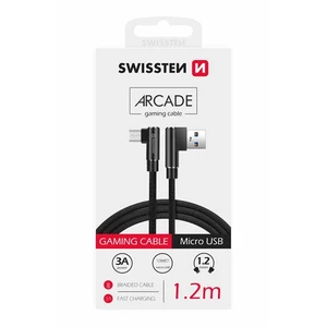 Textilní datový kabel Swissten Arcade USB/MICRO USB, 1,2m, černá