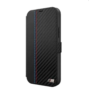 Tok BMW PU Carbon Contrast Book  iPhone 12 Pro Max, Black