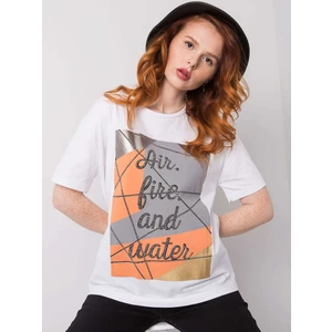 White cotton t-shirt with a print