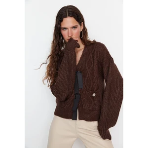 Trendyol Light Brown Soft Textured Hair Knit Sweater Sweater